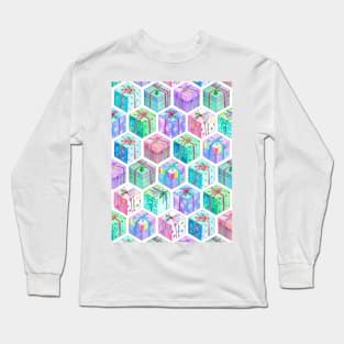 Christmas Gift Hexagons Long Sleeve T-Shirt